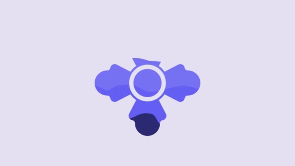Blue Firefighter Icon Isolated Purple Background Video Motion Graphic Animation — Vídeo de stock