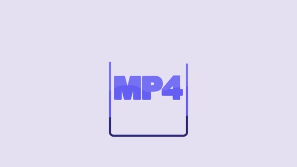 Blue Mp4 File Document Download Mp4 Button Icon Isolated Purple — Stockvideo