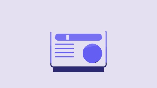 Blue Radio Antenna Icon Isolated Purple Background Video Motion Graphic — Video