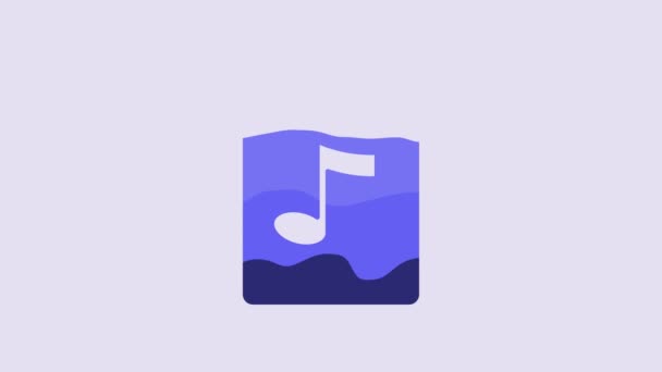 Blue Mp3 File Document Download Mp3 Button Icon Isolated Purple — Vídeo de Stock
