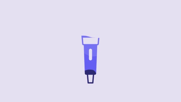 Blue Microphone Icon Isolated Purple Background Air Radio Mic Microphone — Video Stock