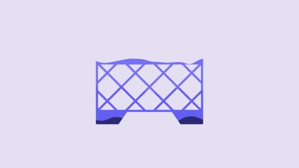 Иконка Усилителя Синей Гитары Выделена Фиолетовом Фоне Музыкальный Инструмент Видеографическая — стоковое видео