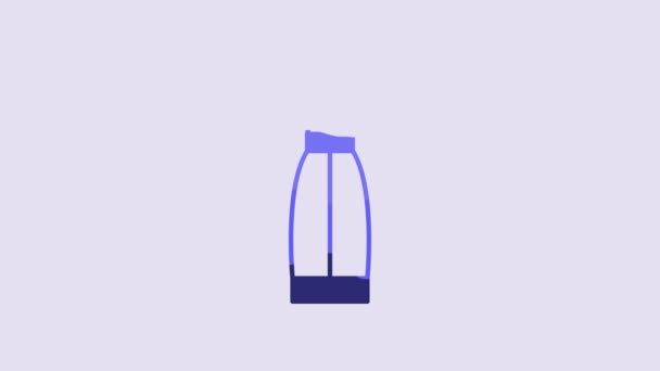Blue Vape Liquid Bottle Electronic Cigarettes Icon Isolated Purple Background — 비디오