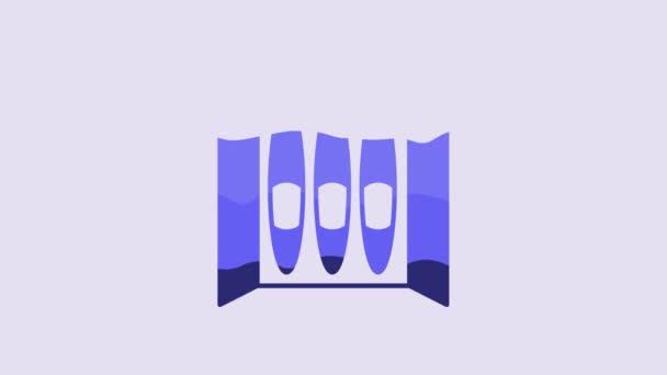 Blue Cigar Icon Isolated Purple Background Video Motion Graphic Animation — Wideo stockowe