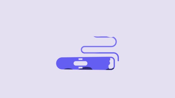 Blue Cigar Icon Isolated Purple Background Video Motion Graphic Animation — Video