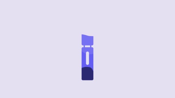 Blue Electronic Cigarette Icon Isolated Purple Background Vape Smoking Tool — Vídeo de Stock