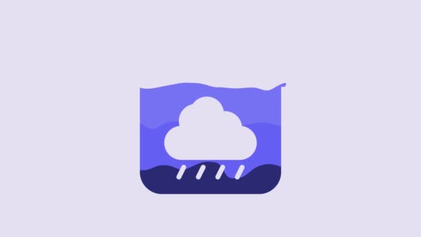 Blue Calendar Autumn Icon Isolated Purple Background Event Reminder Symbol — Stockvideo