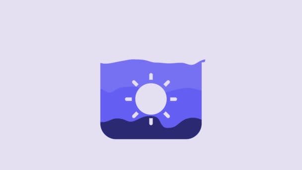 Blue Calendar Summer Icon Isolated Purple Background Event Reminder Symbol — Stockvideo