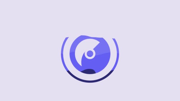 Icono Cronómetro Azul Aislado Sobre Fondo Púrpura Signo Del Temporizador — Vídeos de Stock