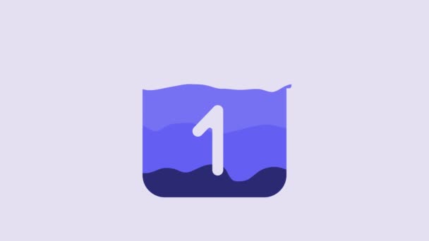 Blue Calendar Icon Isolated Purple Background Event Reminder Symbol Video — Stockvideo