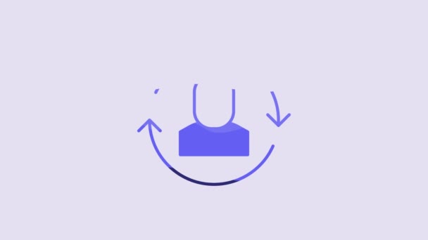 Blue Exchange Arbeitssymbol Isoliert Auf Violettem Hintergrund Informationsaustausch Zwischen Den — Stockvideo