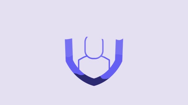 Icône Protection Utilisateur Bleue Isolée Sur Fond Violet Connexion Utilisateur — Video