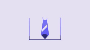 Blue Tie icon isolated on purple background. Necktie and neckcloth symbol. 4K Video motion graphic animation.