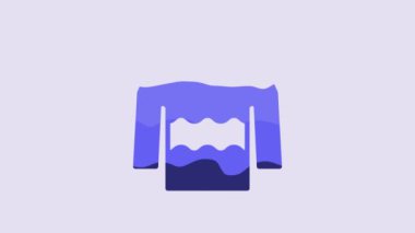 Blue Sweater icon isolated on purple background. Pullover icon. 4K Video motion graphic animation.