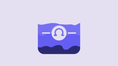 Blue Ohmmeter icon isolated on purple background. 4K Video motion graphic animation.