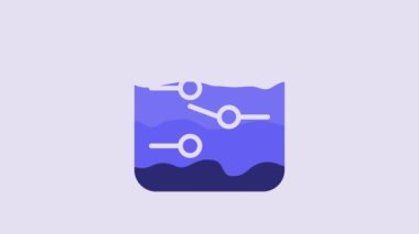 Blue Switch in electronic circuit icon isolated on purple background. 4K Video motion graphic animation.