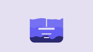 Blue Electrical symbol ground icon isolated on purple background. Protective earth ground symbol icon in electricity. 4K Video motion graphic animation.