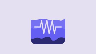 Blue Resistor in electronic circuit icon isolated on purple background. 4K Video motion graphic animation.