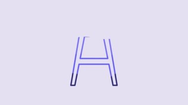 Blue Chair icon isolated on purple background. 4K Video motion graphic animation.
