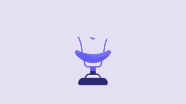 Blue Armchair icon isolated on purple background. 4K Video motion graphic animation.