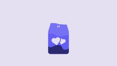 Blue Please do not disturb with heart icon isolated on purple background. Hotel Door Hanger Tags. 4K Video motion graphic animation.