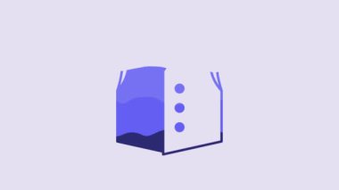 Blue Waistcoat icon isolated on purple background. Classic vest. Formal wear for men. 4K Video motion graphic animation.