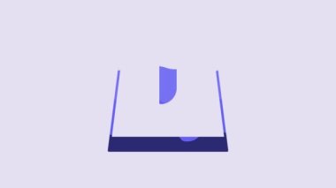 Blue Skirt icon isolated on purple background. 4K Video motion graphic animation.