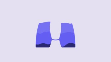 Blue Men underpants icon isolated on purple background. Man underwear. 4K Video motion graphic animation.