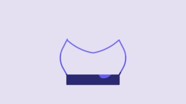 Blue Female crop top icon isolated on purple background. Undershirt. 4K Video motion graphic animation.