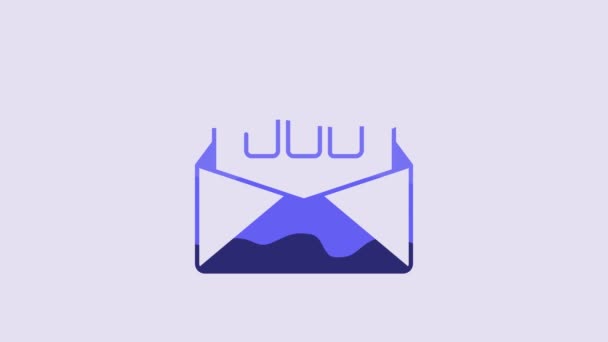 Blue Search Job Icon Isolated Purple Background Recruitment Selection Concept — Vídeo de stock