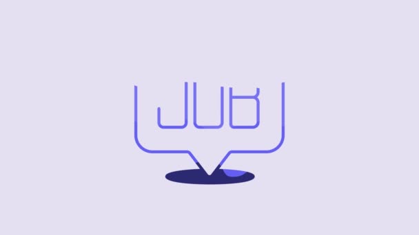 Blue Search Job Icon Isolated Purple Background Recruitment Selection Concept — 비디오