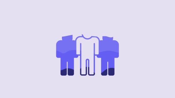 Blue Project Team Base Icon Isolated Purple Background Business Analysis — 图库视频影像