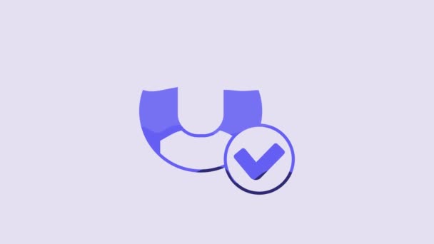 Blue Worker Icon Isolated Purple Background Business Avatar Symbol User — Video Stock