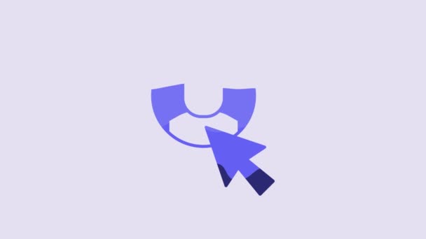Blue Worker Icon Isolated Purple Background Business Avatar Symbol User — Video