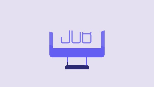 Blue Search Job Icon Isolated Purple Background Recruitment Selection Concept — 图库视频影像