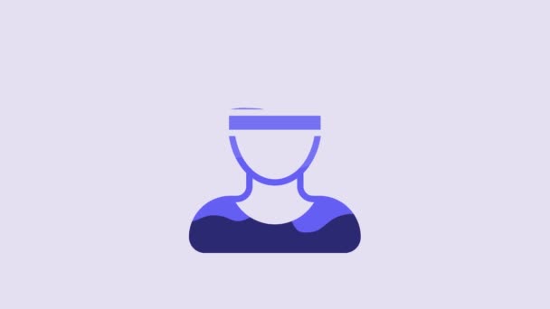 Ікона Голови Blue Viking Ізольована Фіолетовому Фоні Відеографічна Анімація — стокове відео