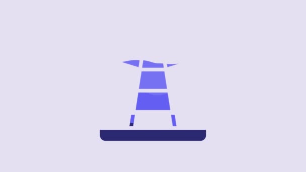 Blue Electric Tower Used Support Overhead Power Line Icon Isolated — Wideo stockowe