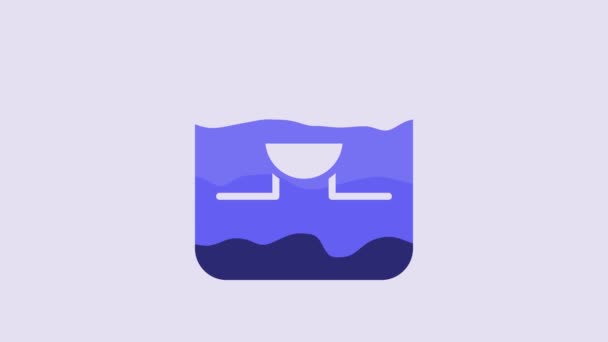 Blue Buzzer Electronic Circuit Icon Isolated Purple Background Video Motion — Vídeos de Stock