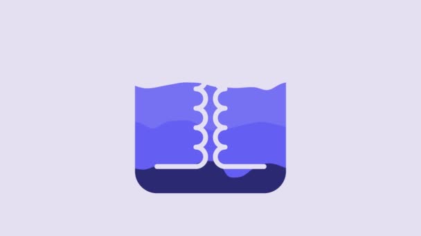 Blue Electrical Transformer Icon Isolated Purple Background Video Motion Graphic — 비디오