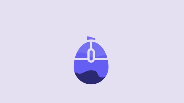 Фиолетовом Фоне Выделяется Иконка Игры Голубой Мыши Оптический Обозначением Колеса — стоковое видео