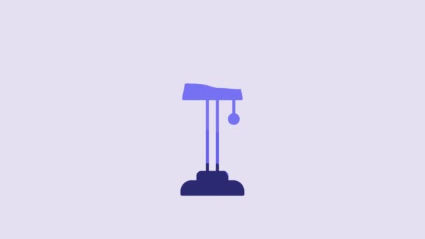Blue Floor Lamp Icon Isolated Purple Background Video Motion Graphic — Stok video