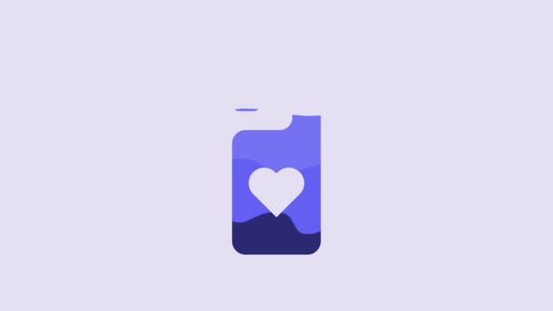 Azul Por Favor Não Perturbe Com Ícone Coração Isolado Fundo — Vídeo de Stock
