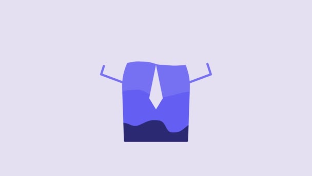 Ікона Blue Shirt Ізольована Фіолетовому Фоні Футболка Відеографічна Анімація — стокове відео
