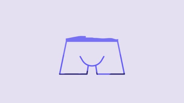 Blue Men Underpants Icon Isolated Purple Background Man Underwear Video — Stock video