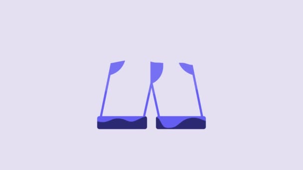 Blue Short Pants Icon Isolated Purple Background Video Motion Graphic — Vídeos de Stock