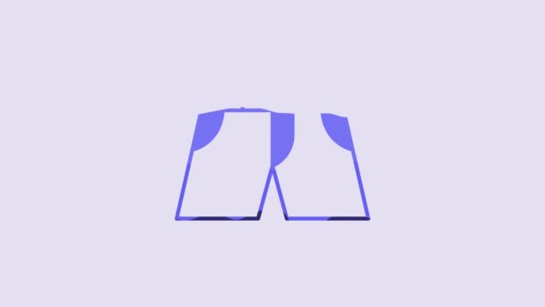 Blue Short Pants Icon Isolated Purple Background Video Motion Graphic — Video