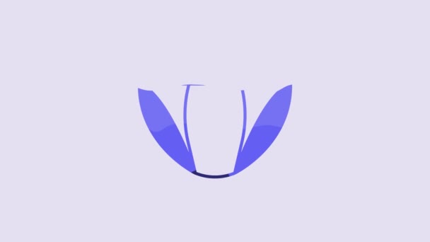 蓝色男子内裤图标孤立在紫色背景 男式内裤4K视频运动图形动画 — 图库视频影像