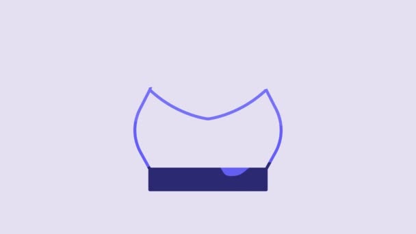 Ícone Superior Colheita Fêmea Azul Isolado Fundo Roxo Camisola Animação — Vídeo de Stock