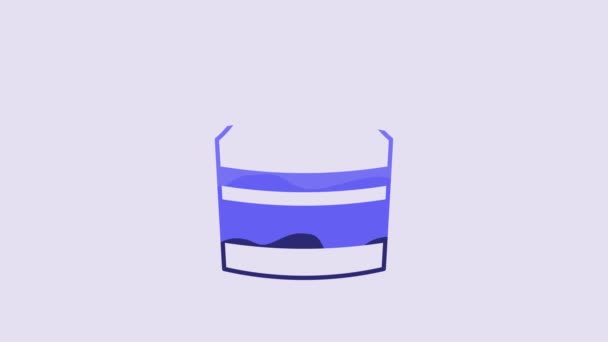 Blue Undershirt Icon Isolated Purple Background Video Motion Graphic Animation — Vídeos de Stock