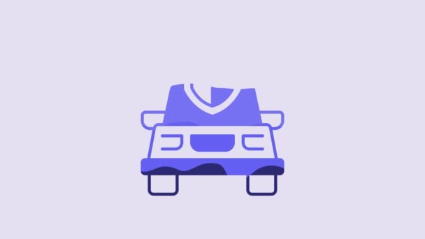 Niebieska Ikona Ubezpieczenia Samochodu Odizolowana Fioletowym Tle Koncepcja Ubezpieczenia Ochrona — Wideo stockowe